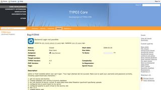 
                            3. Bug #15944: Backend Login not possible - TYPO3 Core - TYPO3 Forge