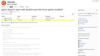 
                            4. Bug #1724944 “gdm3 doesn't start with disable-user-list=true opt ...