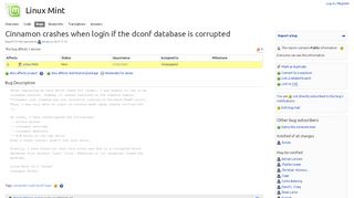 
                            11. Bug #1731766 “Cinnamon crashes when login if the dconf database ...
