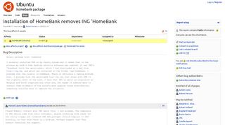 
                            12. Bug #380511 “installation of HomeBank removes ING 'HomeBank ...