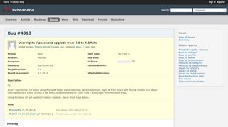 
                            2. Bug #4318: User rights / password upgrade from 4.0 to ... - Tvheadend