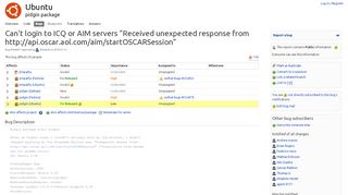 
                            8. Bug #506647 “Can't login to ICQ or AIM servers “Received unexpec ...