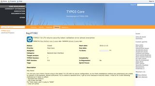 
                            1. Bug #71582: TYPO3 7.6 LTS returns security token validation error ...