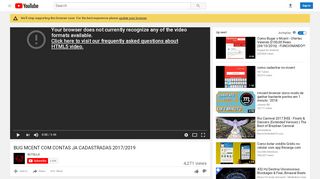 
                            6. BUG MCENT COM CONTAS JA CADASTRADAS 2017/2019 - YouTube