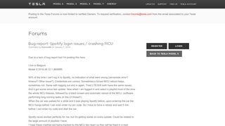 
                            8. Bug report: Spotify login issues / crashing MCU | Tesla