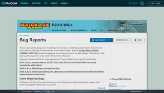 
                            11. Bug Reports | R2DA Wikia | FANDOM powered by Wikia