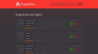 
                            6. bugmenot.net passwords - BugMeNot