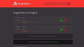 
                            4. bugmento.com passwords - BugMeNot