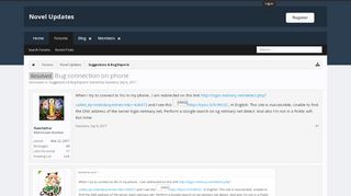 
                            11. Bugs - Bug connection on phone | Novel Updates Forum