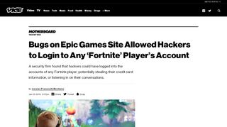 
                            10. Bugs on Epic Games Site Allowed Hackers to Login to Any 'Fortnite ...