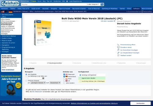 
                            13. Buhl Data WISO Mein Verein 2018 (deutsch) ab € 46,99 (2019 ...