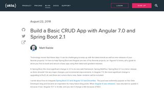 
                            1. Build a Basic CRUD App with Angular 7.0 and Spring Boot 2.1 | Okta ...