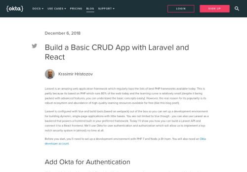 
                            3. Build a Basic CRUD App with Laravel and React | Okta Developer