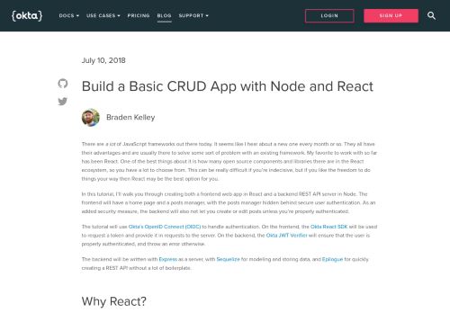 
                            12. Build a Basic CRUD App with Node and React | Okta Developer