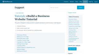 
                            9. Build a Business Website Tutorial — Support — WordPress.com