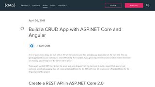 
                            10. Build a CRUD App with ASP.NET Core and Angular | Okta Developer
