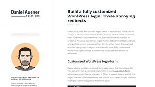 
                            9. Build a fully customized WordPress login: Those annoying redirects ...