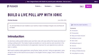 
                            7. Build a live poll app with Ionic - Pusher