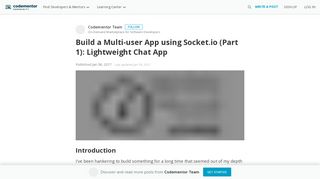 
                            6. Build a Multi-user App using Socket.io (Part 1): Lightweight Chat App ...