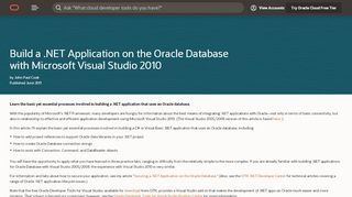 
                            12. Build a .NET Application on the Oracle Database with Microsoft Visual ...