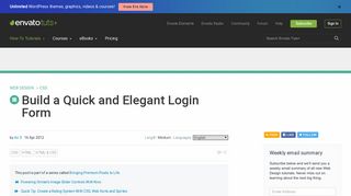 
                            7. Build a Quick and Elegant Login Form - Web Design Tuts - Envato Tuts+