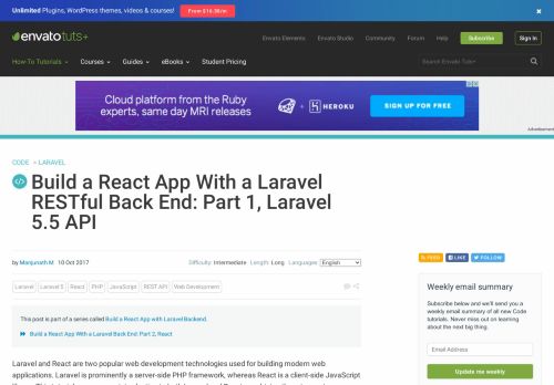
                            9. Build a React App With a Laravel RESTful Back End: Part 1, Laravel ...