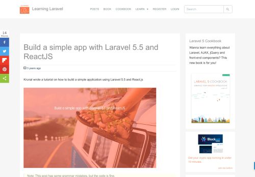 
                            12. Build a simple app with Laravel 5.5 and ReactJS | Learning Laravel