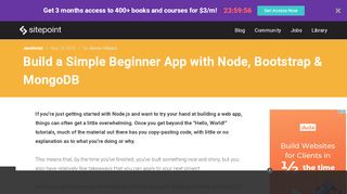 
                            1. Build a Simple Beginner App with Node, Bootstrap & MongoDB ...