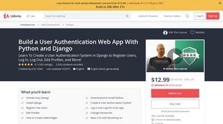 
                            8. Build a User Authentication Web App With Python and Django | Udemy