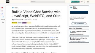 
                            10. Build a Video Chat Service with JavaScript, WebRTC, and Okta - DEV ...