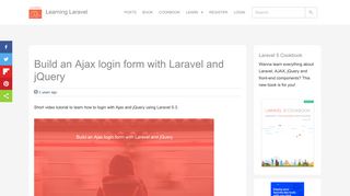 
                            6. Build an Ajax login form with Laravel and jQuery | Learning Laravel