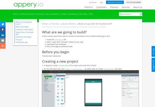
                            7. Build an app with the Facebook API | Appery.io Dev Center