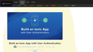 
                            3. Build an Ionic App with User Authentication ― Scotch.io