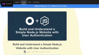 
                            11. Build and Understand a Simple Node.js Website with User - Scotch.io