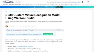 
                            9. Build Custom Visual Recognition Model Using Watson Studio - DZone AI
