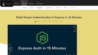 
                            9. Build Simple Authentication in Express in 15 Minutes ― Scotch.io