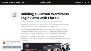 
                            9. Building a Custom WordPress Login Form with Flat UI - Designmodo