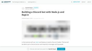
                            5. Building a Discord bot with Node.js and Repl.it | Codementor