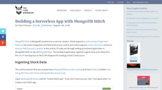 
                            6. Building a Serverless App with MongoDB Stitch | www ...