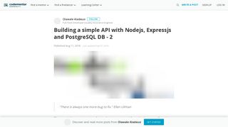 
                            10. Building a simple API with Nodejs, Expressjs and PostgreSQL DB - 2 ...