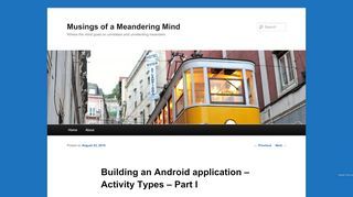 
                            6. Building an Android application – Activity Types – Part I | Musings of a ...