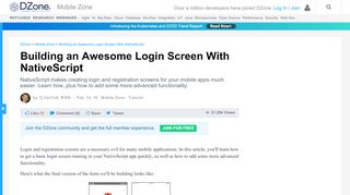 
                            9. Building an Awesome Login Screen With NativeScript - DZone Mobile