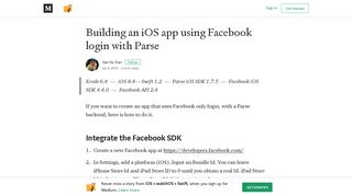 
                            8. Building an iOS app using Facebook login with Parse - Medium