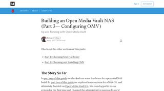
                            8. Building an Open Media Vault NAS (Part 3— Configuring OMV)