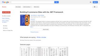 
                            10. Building E-commerce Sites with the .NET Framework - Rezultate në Librat e Google