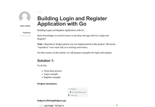 
                            12. Building Login and Register Application with Go – Cihan Ozhan