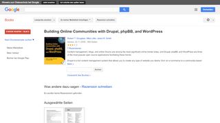 
                            10. Building Online Communities with Drupal, phpBB, and WordPress - Google Books-Ergebnisseite