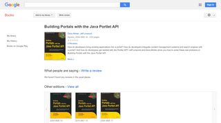 
                            6. Building Portals with the Java Portlet API