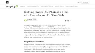 
                            8. Building Stories One Photo at a Time with Photodex and ProShow Web
