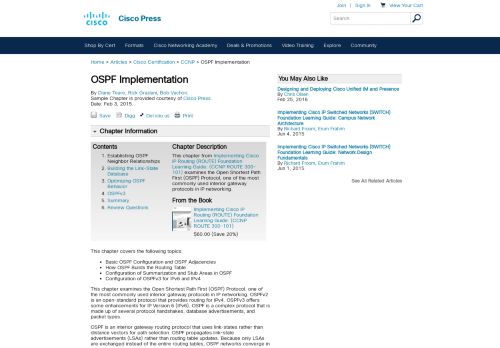 
                            13. Building the Link-State Database > OSPF Implementation - Cisco Press